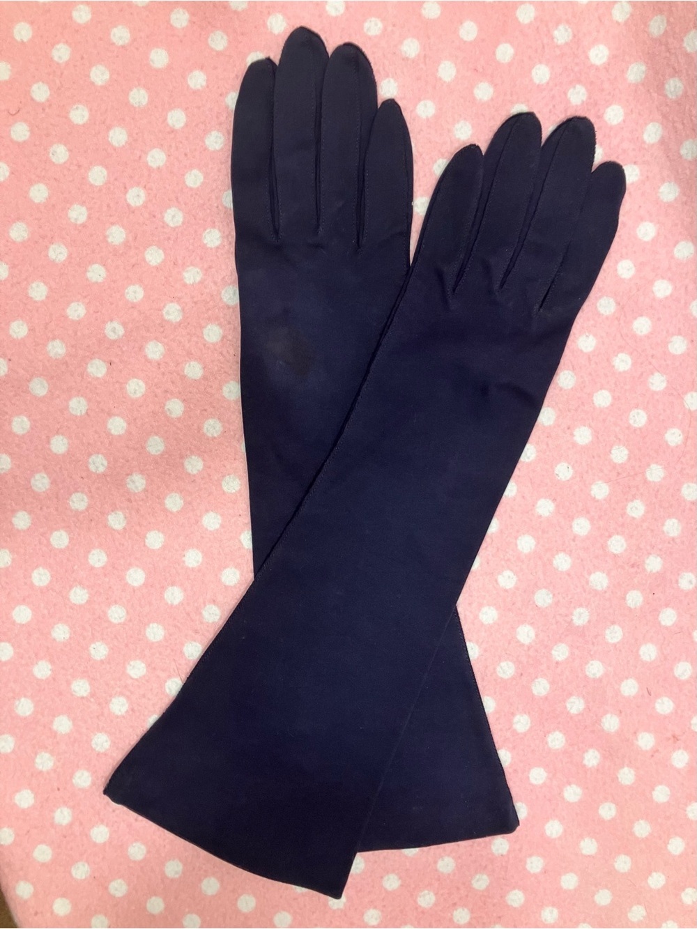 Vintage “Saks Fifth Avenue” Deep Blue Cotton Gloves 7